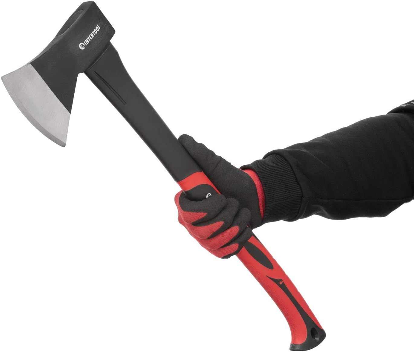 INTERTOOL Log Splitting Maul Axe - 36” Wood Chopping Ax with Rust Resistant Steel, Shock Absorbing Fiberglass Anti-Slip Handle, & Blade Sheath Cover - HT-0275