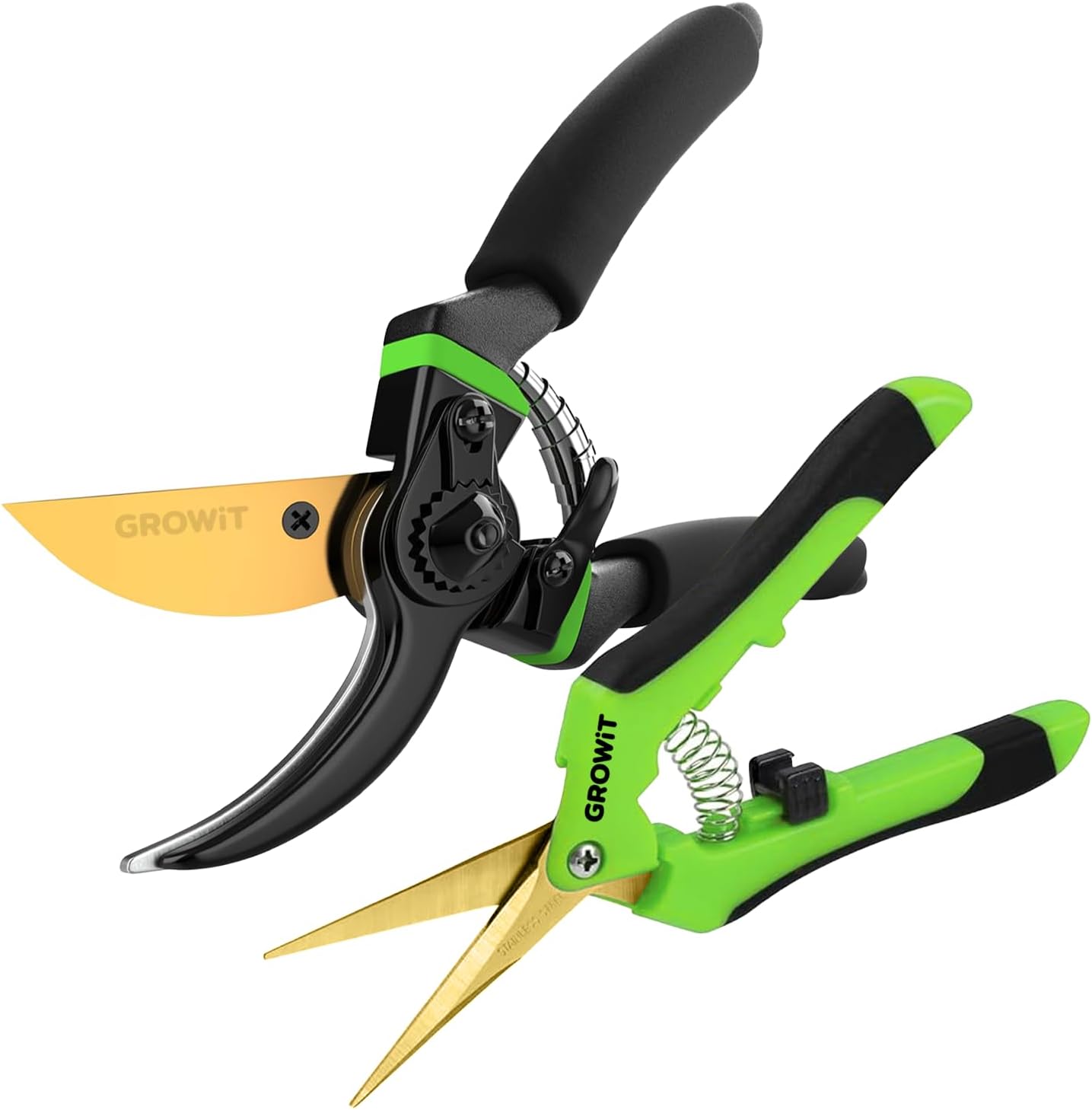 8.5" Titanium Bypass Pruning Shears (T13) - Razor Sharp Premium Garden Shears Clippers Pruners - Heavy Duty Garden Scissors - Rust Resistant Blade