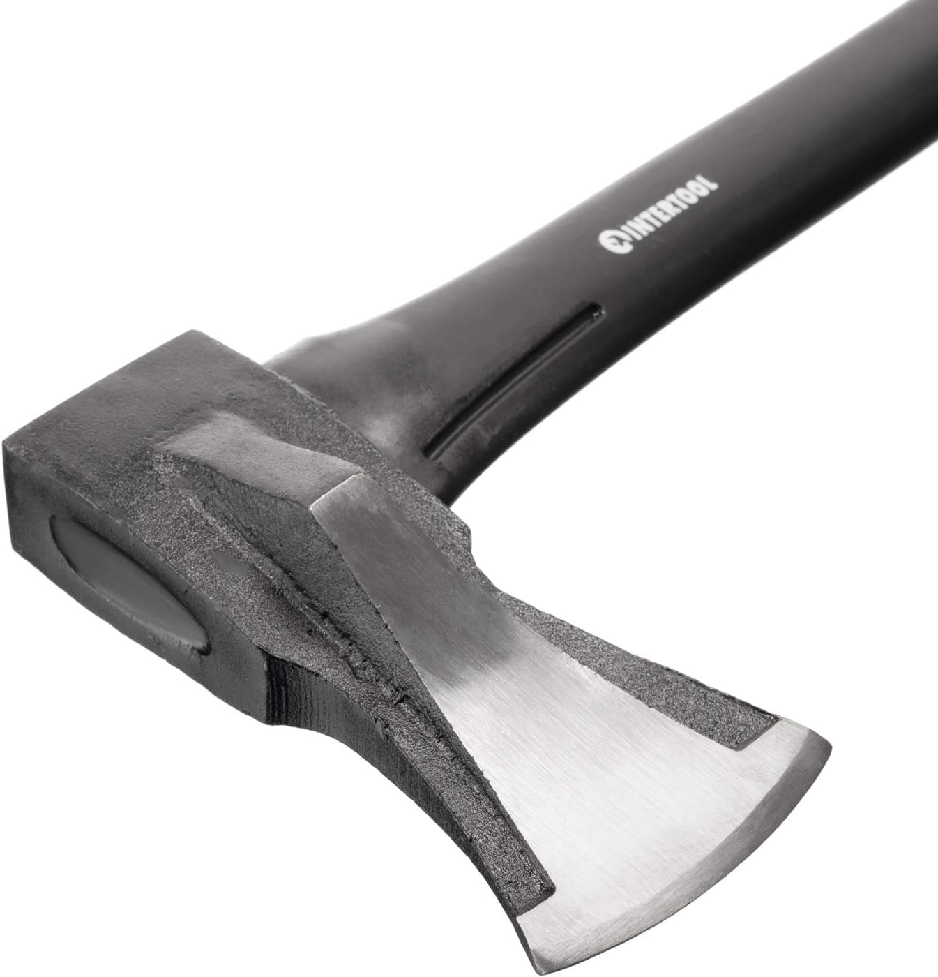 INTERTOOL Log Splitting Maul Axe - 36” Wood Chopping Ax with Rust Resistant Steel, Shock Absorbing Fiberglass Anti-Slip Handle, & Blade Sheath Cover - HT-0275