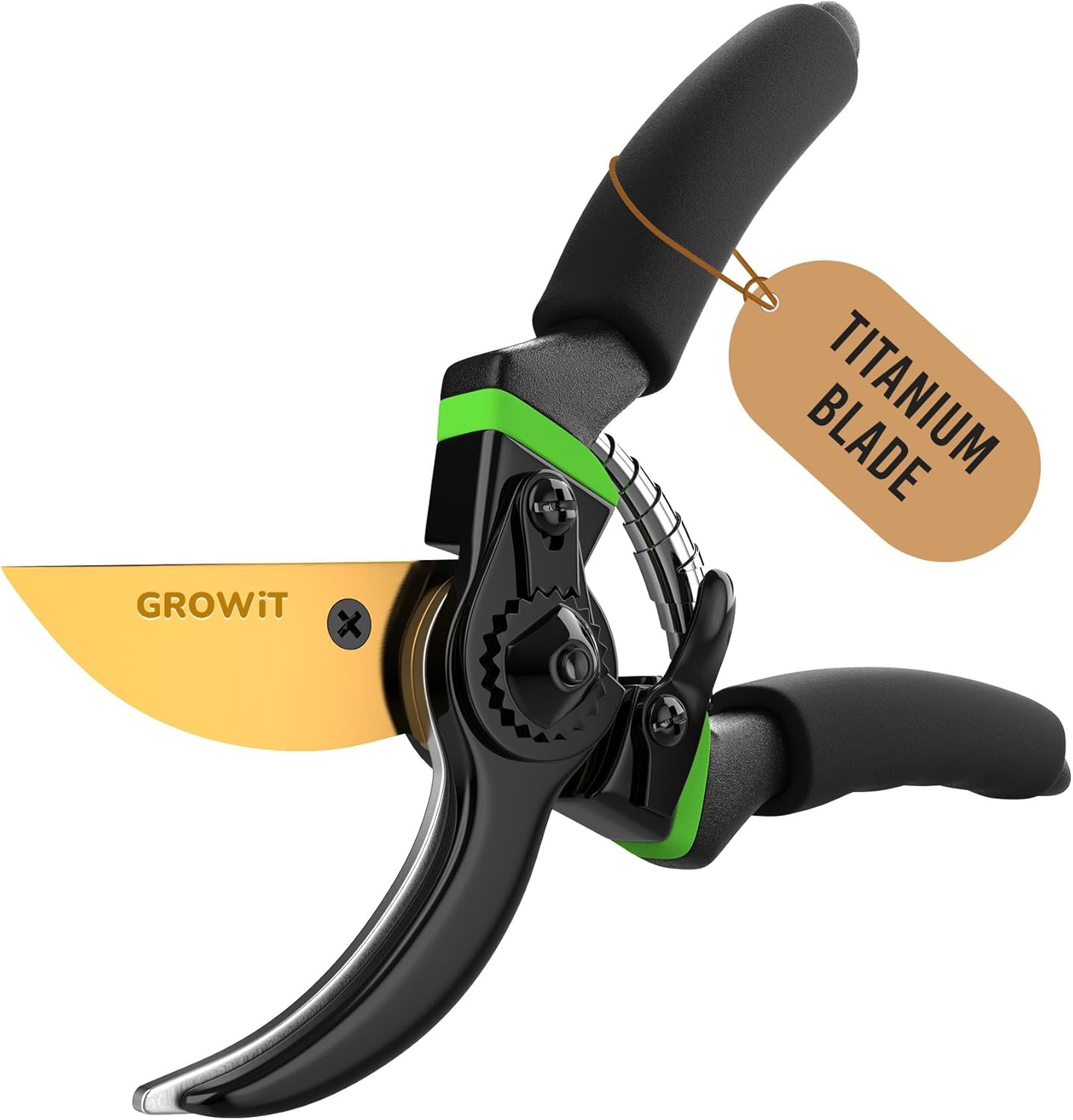 8.5" Titanium Bypass Pruning Shears (T13) - Razor Sharp Premium Garden Shears Clippers Pruners - Heavy Duty Garden Scissors - Rust Resistant Blade