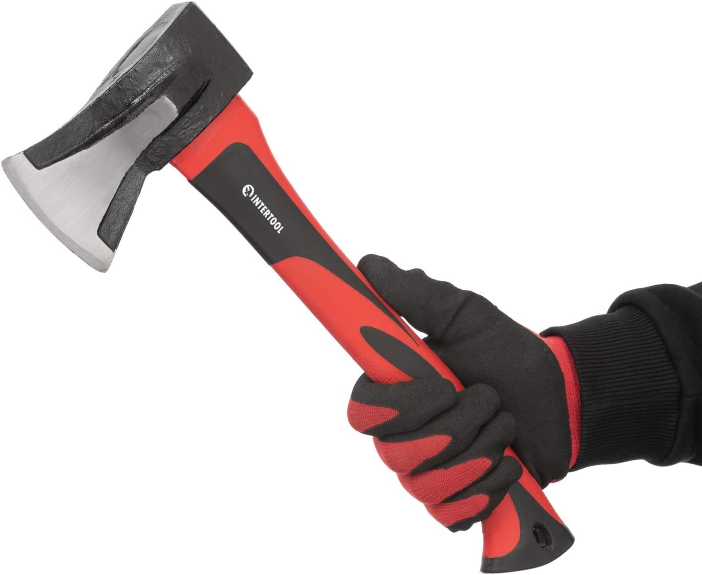 INTERTOOL Log Splitting Maul Axe - 36” Wood Chopping Ax with Rust Resistant Steel, Shock Absorbing Fiberglass Anti-Slip Handle, & Blade Sheath Cover - HT-0275