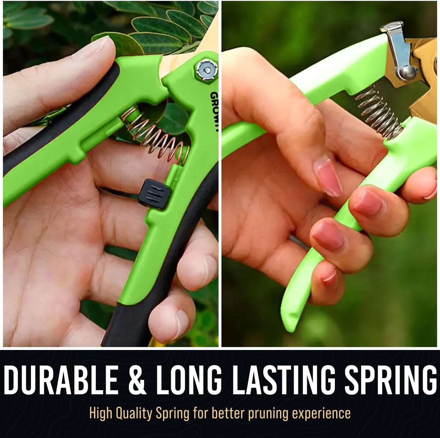 Pruning Shears & Gardening Scissors Set - 7" Titanium Coated Sharp Garden Clippers, Stainless Steel Flower Shears for Plant - Garden Pruners, Florist Scissors with Non-Slip Grip