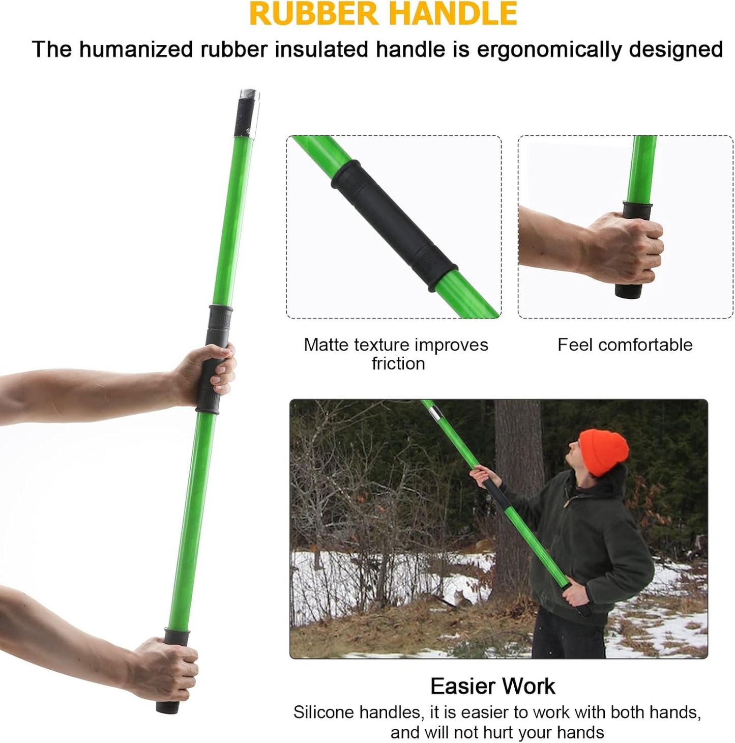 27 Feet Tree Pole Pruner Manual Branches Trimmer Tree Branch Garden Tools Loppers Hand Pole Saws Extendable Height Adustable System for Sawing and Shearing