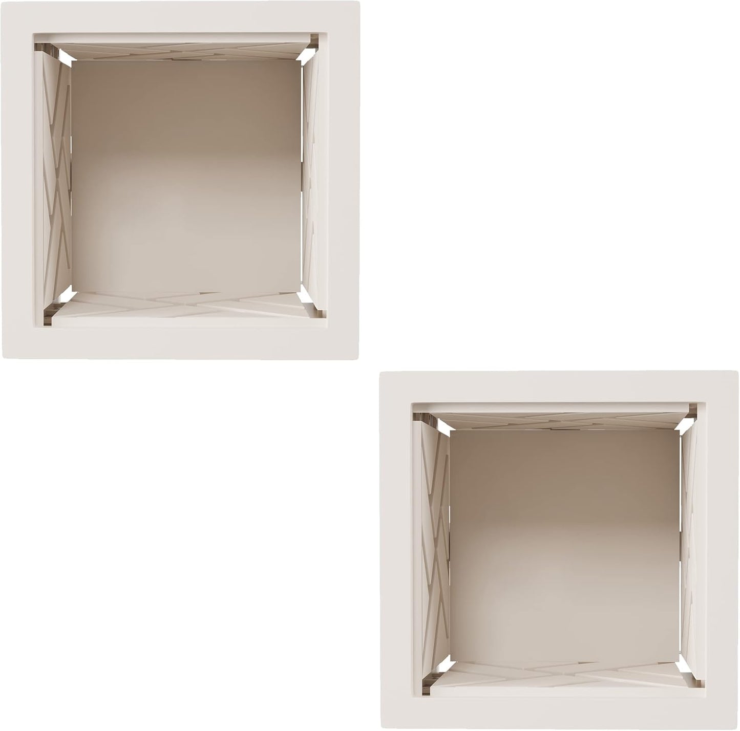 Lattice Design Planter Box 2-Pack – 14.75-Inch Decorative Outdoor Flower or Plant Pots – Front Porch, Patio, and Garden Decor by Pure Garden (White)