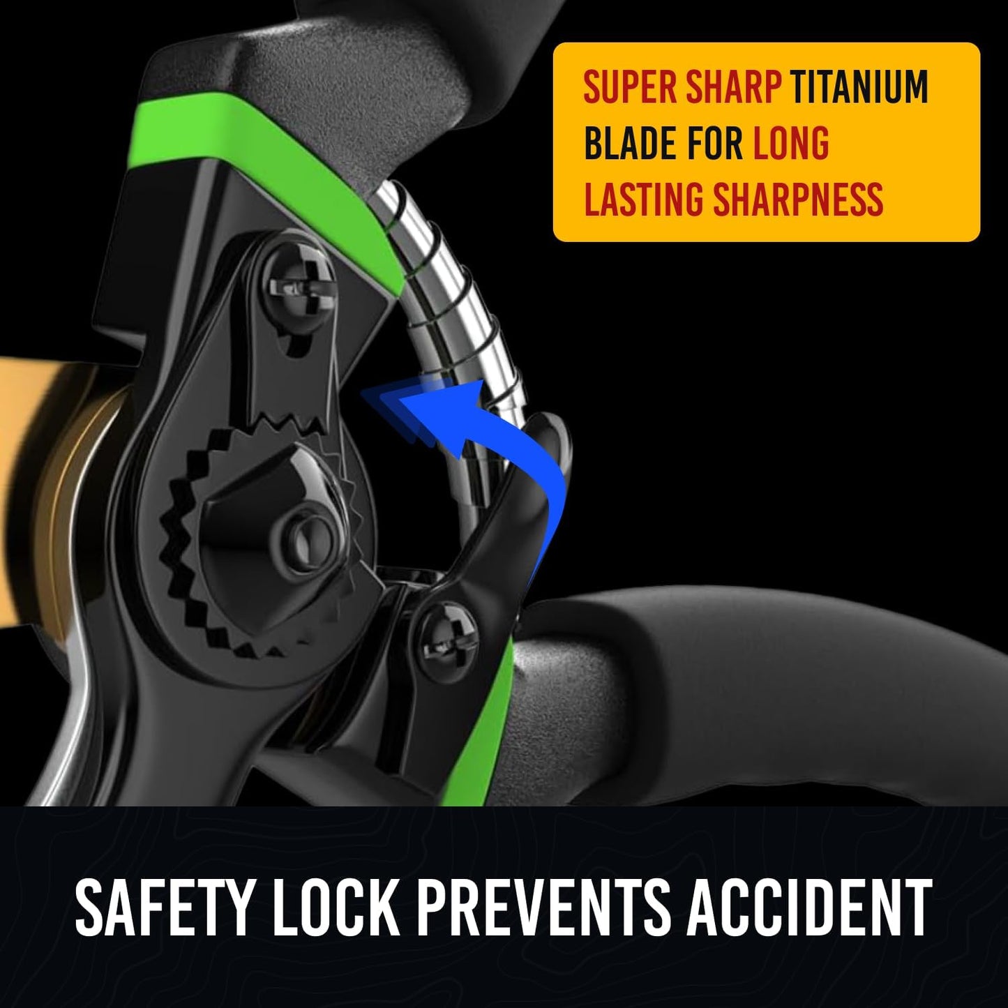 8.5" Titanium Bypass Pruning Shears (T13) - Razor Sharp Premium Garden Shears Clippers Pruners - Heavy Duty Garden Scissors - Rust Resistant Blade