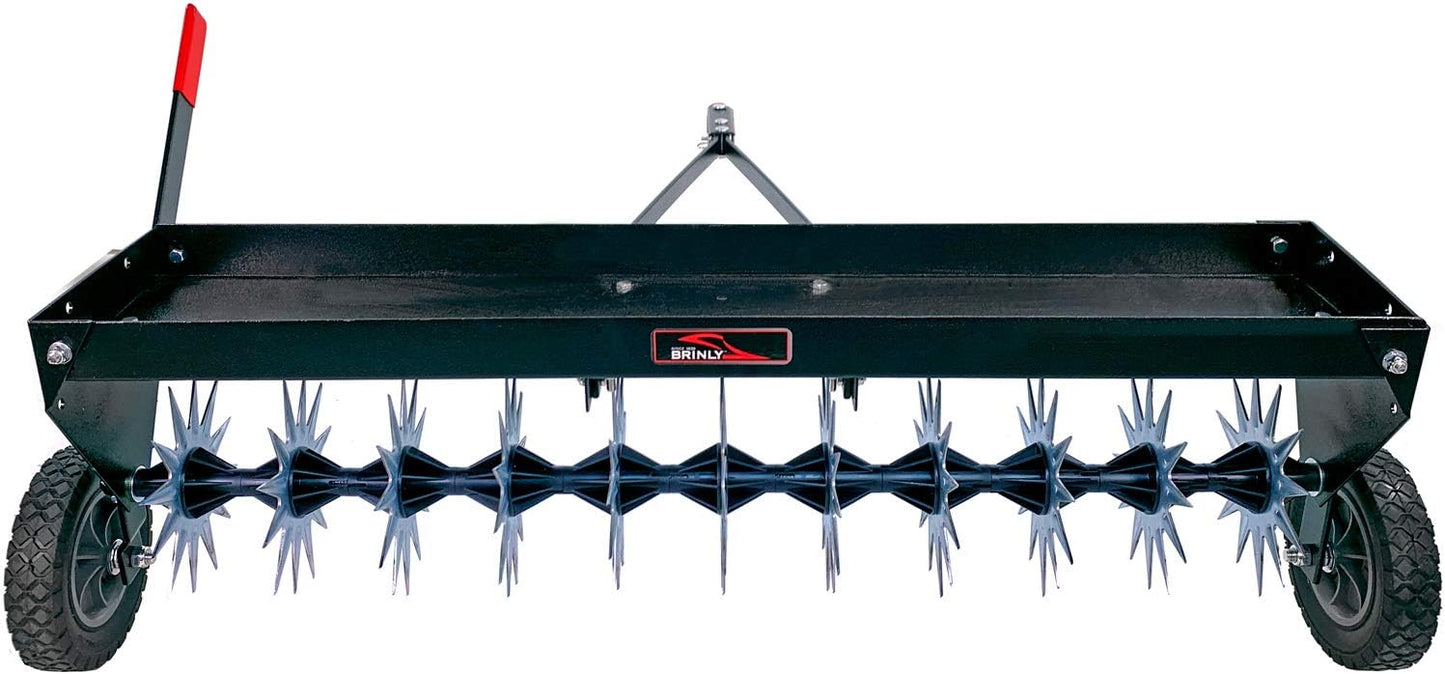 Brinly SAT2-40BH-P Tow Behind Spike Aerator with Transport Wheels, 40"