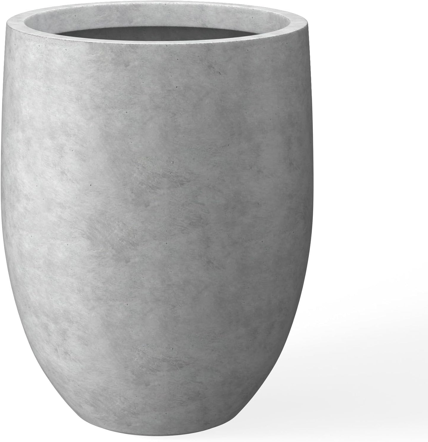 Kante 21.7" H Weathered Concrete Tall Planter, Large Outdoor Indoor Decorative Pot with Drainage Hole and Rubber Plug, Modern Round Style for Home and Garden