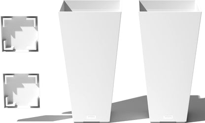 Veradek V-Resin Indoor/Outdoor Taper Planter, Set of 2 (30 inch, Black)