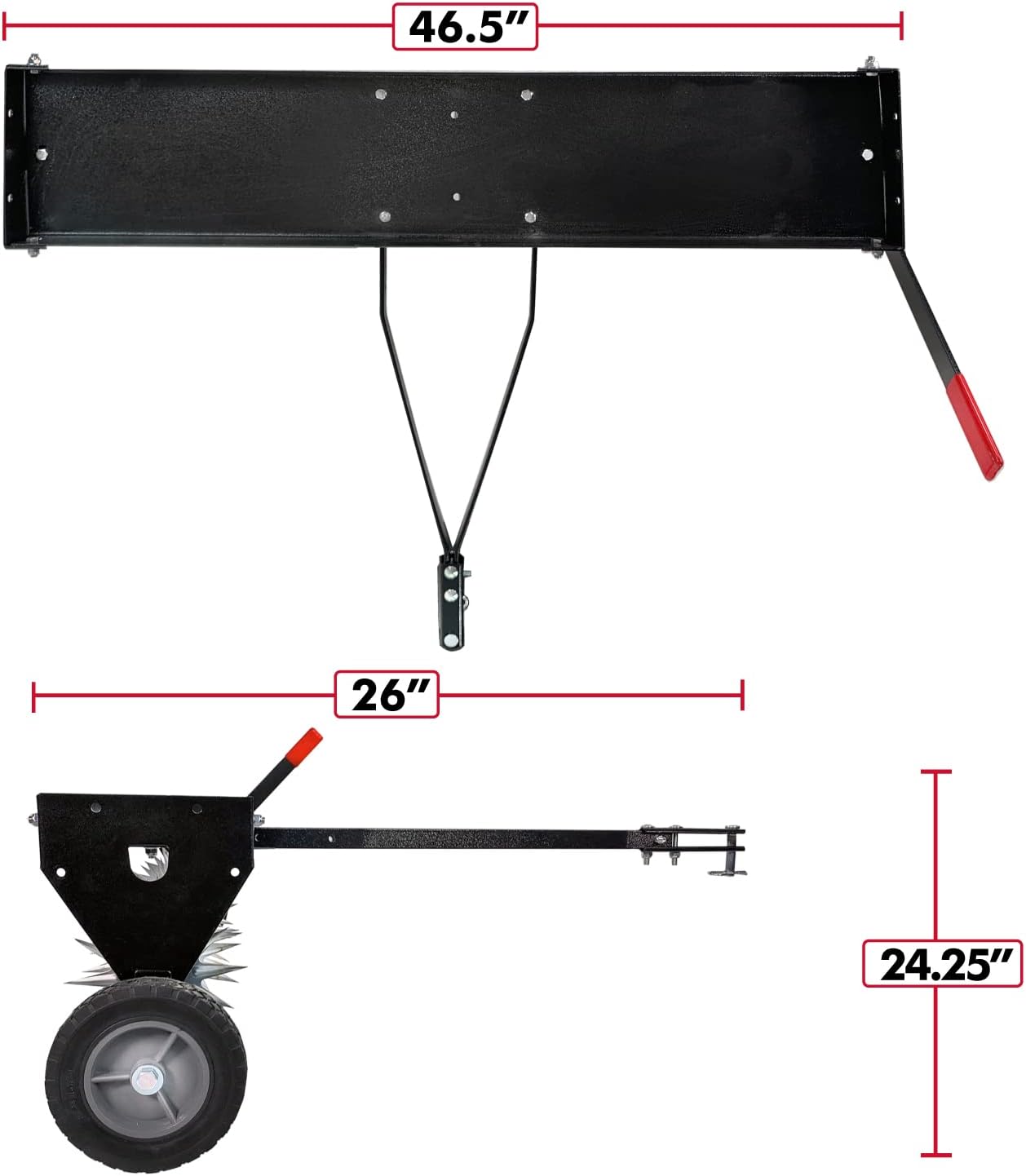 Brinly SAT2-40BH-P Tow Behind Spike Aerator with Transport Wheels, 40"