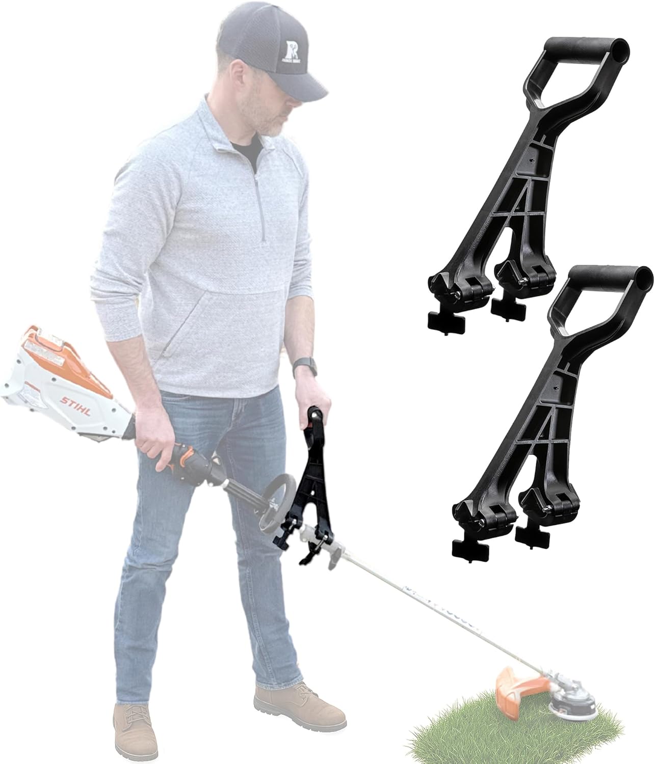 Back Saving Attachment, Converts Regular Tool Into Ergonomic Yard Tool, Back Saver Shovel Handle Attachment for Weed Eater, String Trimmer, Shovel, Rake, Gardening Tools