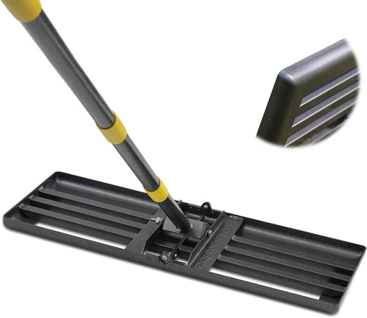 Professional Lawn Leveling Rake 27x10 Heavy Duty - Oversized Leveling Tool with 80" Rustproof Steel Handle, Foldable Landscape Grading Rake for Soil Sand Topdressing & Seeding