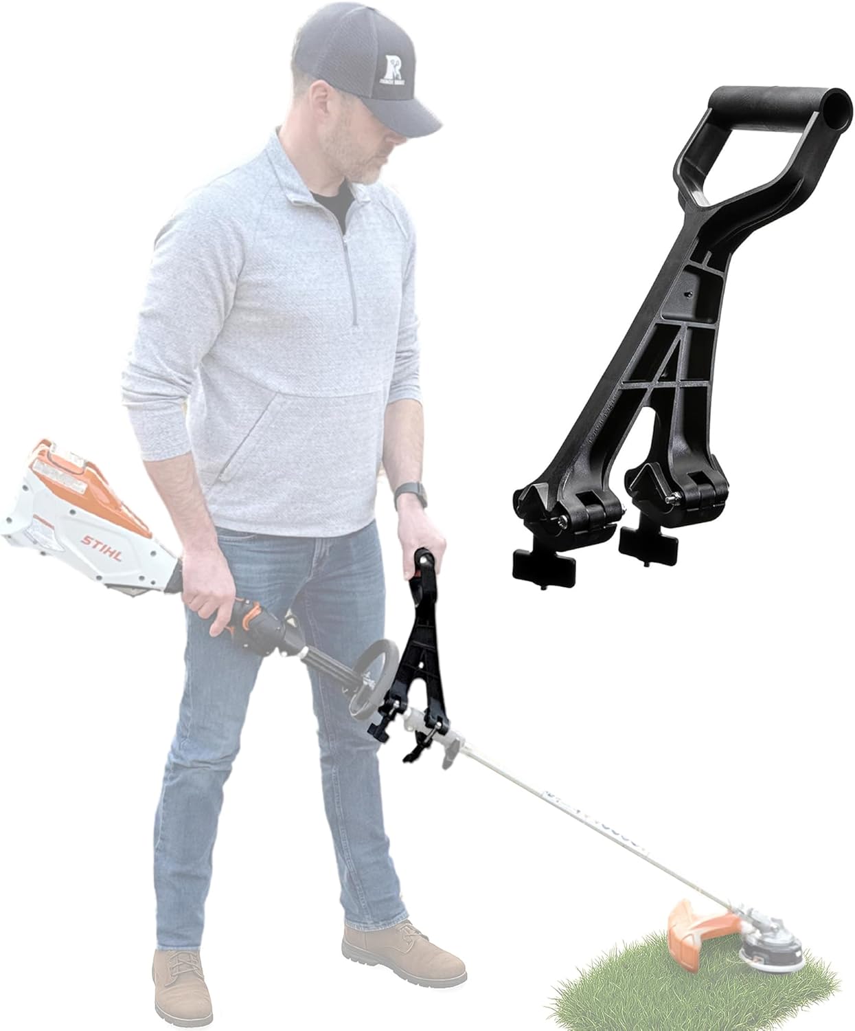 Back Saving Attachment, Converts Regular Tool Into Ergonomic Yard Tool, Back Saver Shovel Handle Attachment for Weed Eater, String Trimmer, Shovel, Rake, Gardening Tools
