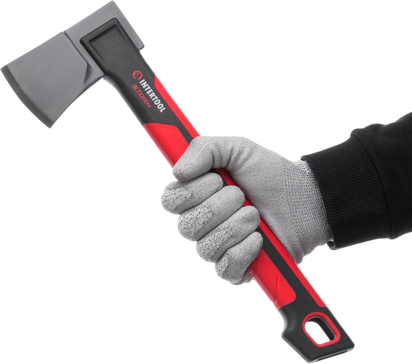 INTERTOOL 36” Wood Chopping Axe, 2.8 Lbs, Long Tree Felling Ax, Firewood Cutting, Shock Absorbing Fiberglass Anti-Slip Handle with Blade Cover HT-0264