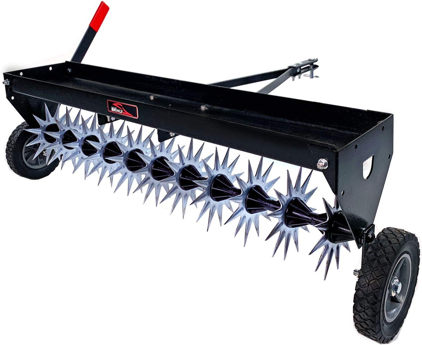 Brinly SAT2-40BH-P Tow Behind Spike Aerator with Transport Wheels, 40"