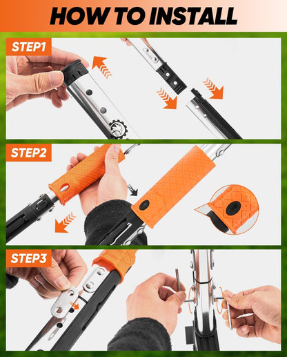 Saker Weed Puller Tool Stand Up Heavy Duty Garden Tool with Long Handle and Stainless Steel Claws for Remove Weeds Without Bending, Pulling, or Kneeling