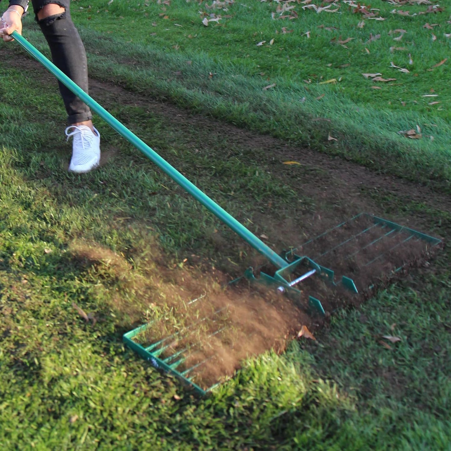 LANDZIE Lawn Leveling Rake – 36" Steel Handle Yard Leveler, Lawn Level Tool for Creating a Flat Surface - Works for Soil, Dirt, Topdressing, and Ground