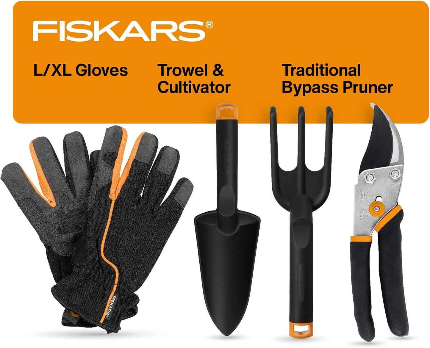 Fiskars Bypass Pruning Shears, 5/8-Inch Cut Capacity Garden Clippers, Gardening Scissors with Sharp, Rust Resistant Steel Blade