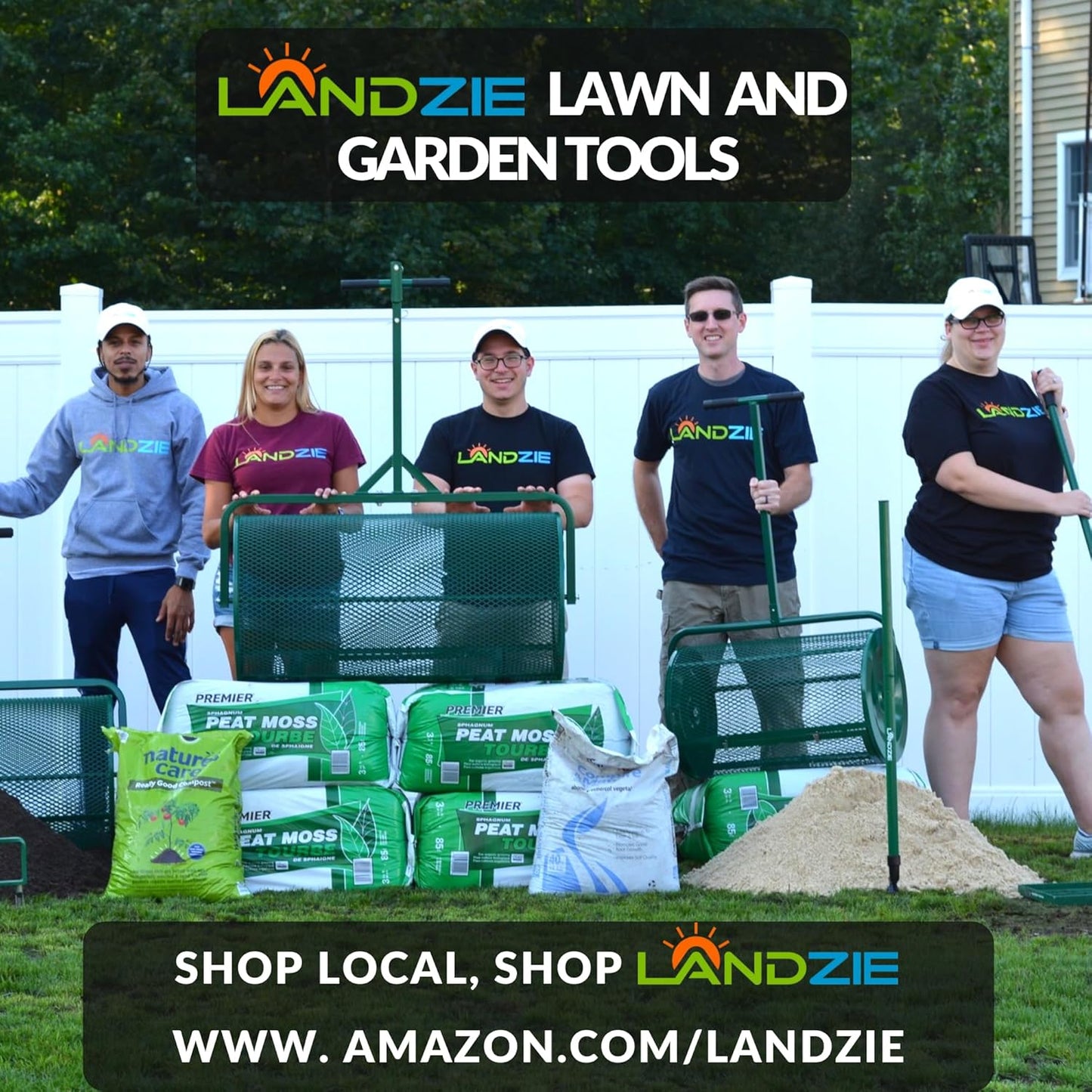LANDZIE Lawn Leveling Rake – 36" Steel Handle Yard Leveler, Lawn Level Tool for Creating a Flat Surface - Works for Soil, Dirt, Topdressing, and Ground