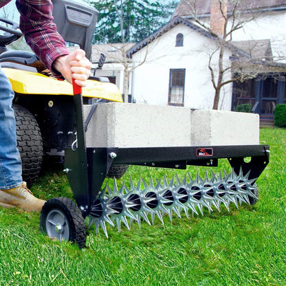 Brinly SAT2-40BH-P Tow Behind Spike Aerator with Transport Wheels, 40"