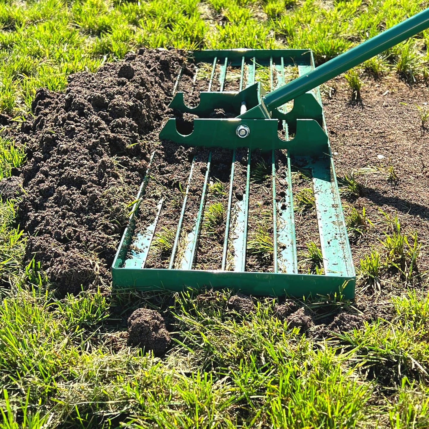 LANDZIE Lawn Leveling Rake – 36" Steel Handle Yard Leveler, Lawn Level Tool for Creating a Flat Surface - Works for Soil, Dirt, Topdressing, and Ground